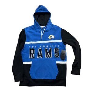 NEW LA Rams Football Team Color‎ Block Hoodie Logo Embroidered Men's Size Medium